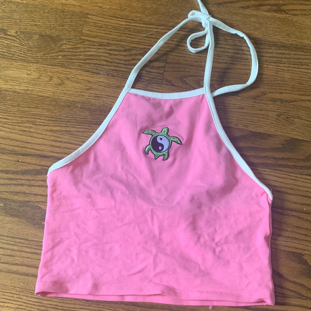 pink coconut girl turtle top- forever 21
